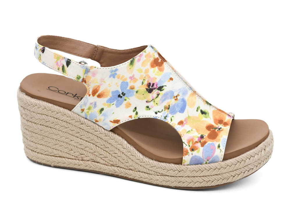 Corkys Carley Floral Jute Wedge, New in  Box